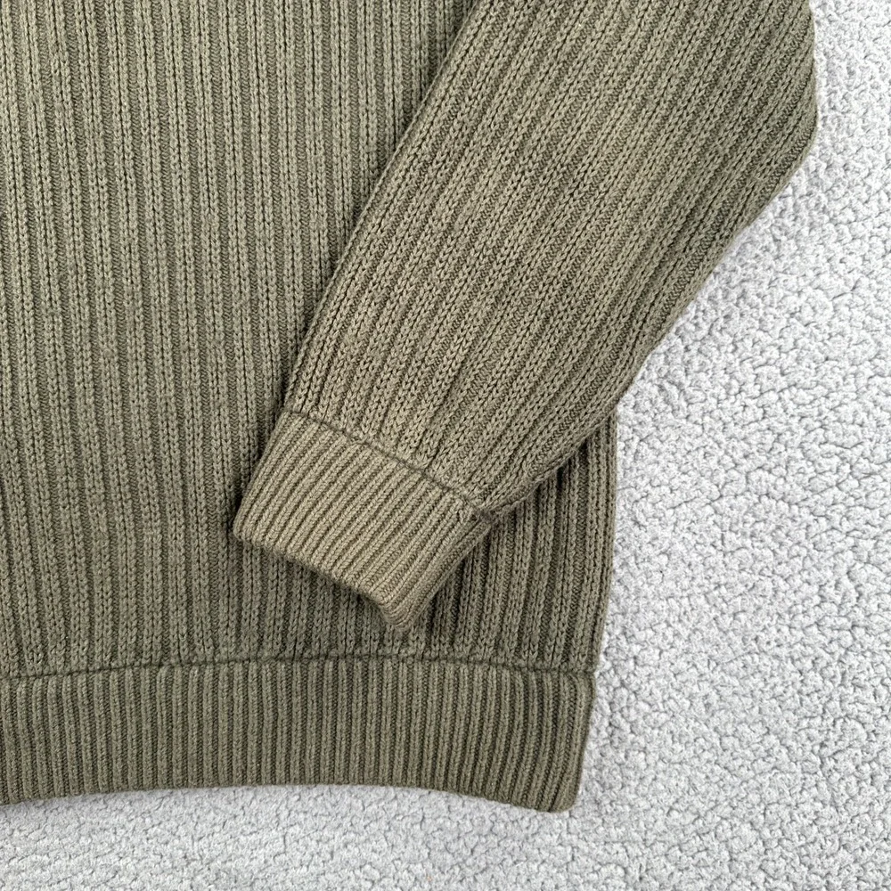 Duluth Trading Co Shawl Collar Infantry Sweater Men Medium Green Cotton Wool